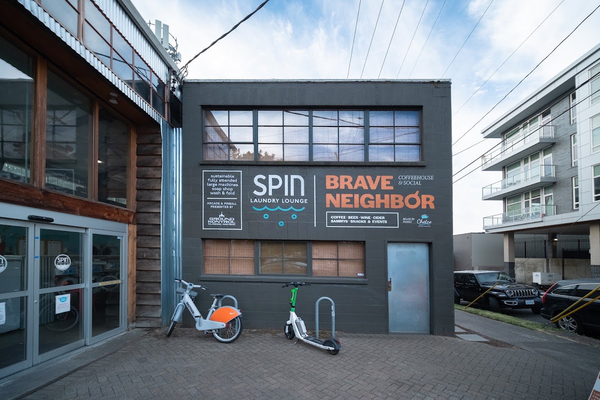 Spin Laundry Lounge facility with washing machines in Vancouver