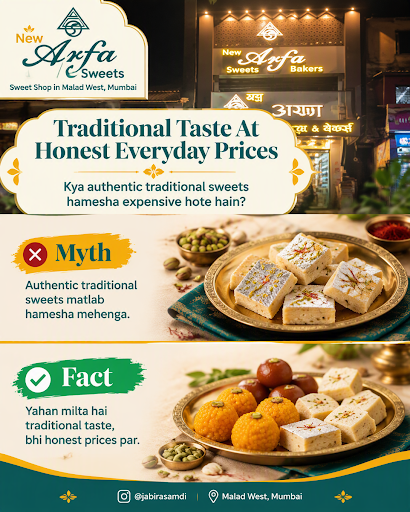 Enjoy authentic, traditional taste at honest everyday prices at New Arfa Sweets in Malad West, Mu… post image