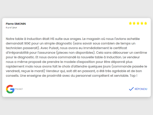 Merci beaucoup pour votre avis ! Pour nos autres clients , n’hésitez pas à nous laisser votre avis , même négatif , si nous n'avons pas été à la hauteur de vos attentes.  Dans ces cas là , pour garder votre anonymat , indiquez simplement le numéro de facture  qui commence pas S ou V  . Nous vous recontacterons rapidement afin de répondre à vos attente. Cela nous permet de corriger nos erreurs et de nous améliorer , Merci , L'équipe Radio sell Pulsat St Renan