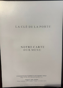 Menu La Clé de la Porte - Restaurant & Cocktail Bar Page 6