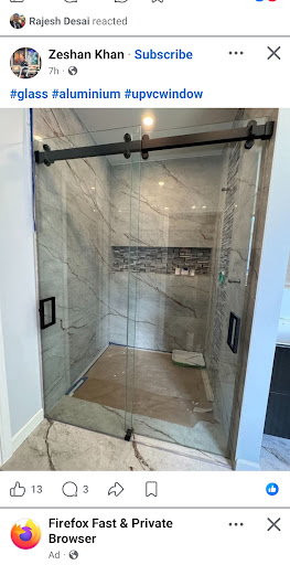 Glass partition saver panels for bathroom 10 mm toughned glass. Done by . Megaglass & alluminium.…