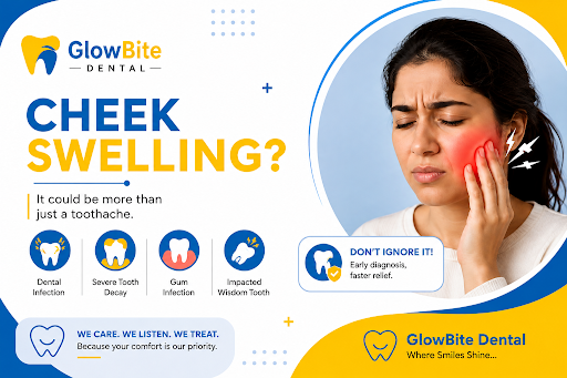 Cheek Swelling & Dental Infection | GlowBite Dental, Kalu Sarai, Hauz Khas post image