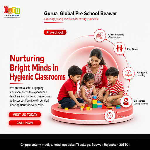 Guru Global Pre School Beawar offers a nurturing nursery near me with fun-based learning, clean h… post image