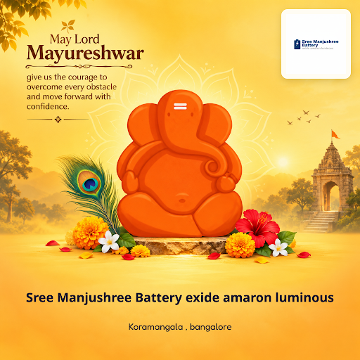 Celebrate Ganpati 2026 with trusted battery solutions at Sree Manjushree Battery. Seek Lord Mayur… post image