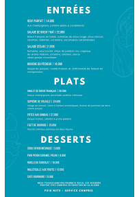 Menu Moma Restaurant - Golf de Valgarde Page 1