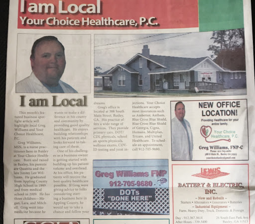 Your Choice Healthcare Baxley - Greg Williams, FNP - Thumbnail
