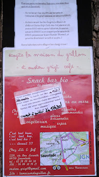 Menu La Maison du Grillon et Oustau Grigt Café Page 3