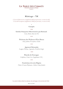 Menu La Table des Climats Page 3