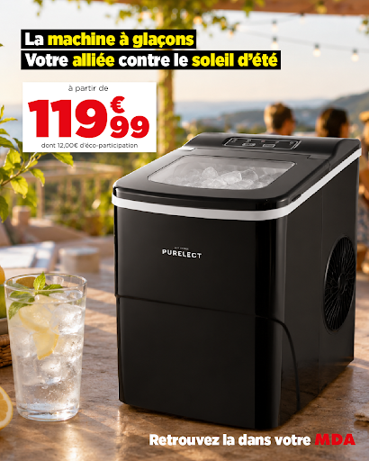 Le soleil est bien installé… vos boissons aussi méritent un peu de fraîcheur. 🧊☀️

Avec la machine à glaçons Purelect, fini les bacs à remplir et l'attente interminable. Des glaçons à portée de main pour rafraîchir tous vos moments de l'été.

Et à partir de 119,99€, il serait dommage de s'en priver.

➡️ Rendez-vous en magasin et sur : www.mda-electromenager.com
#mda #electromenager #machineaglacons #purelect #ete #fraicheur #bonplan #maison #apero