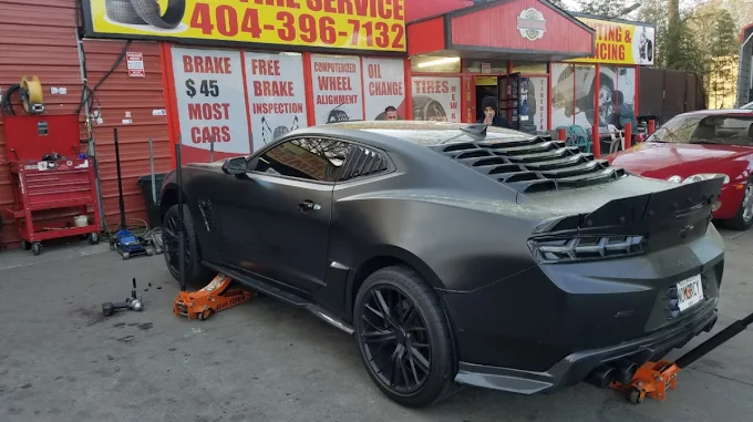 Mechanic working on a car