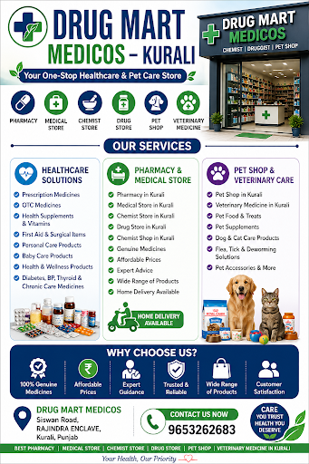 Looking for a reliable pharmacy in Kurali near me? Visit Drug Mart Medicos, your trusted medical… post image