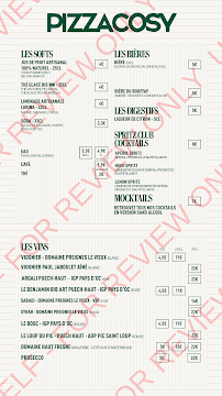 Menu Pizza Cosy Page 1
