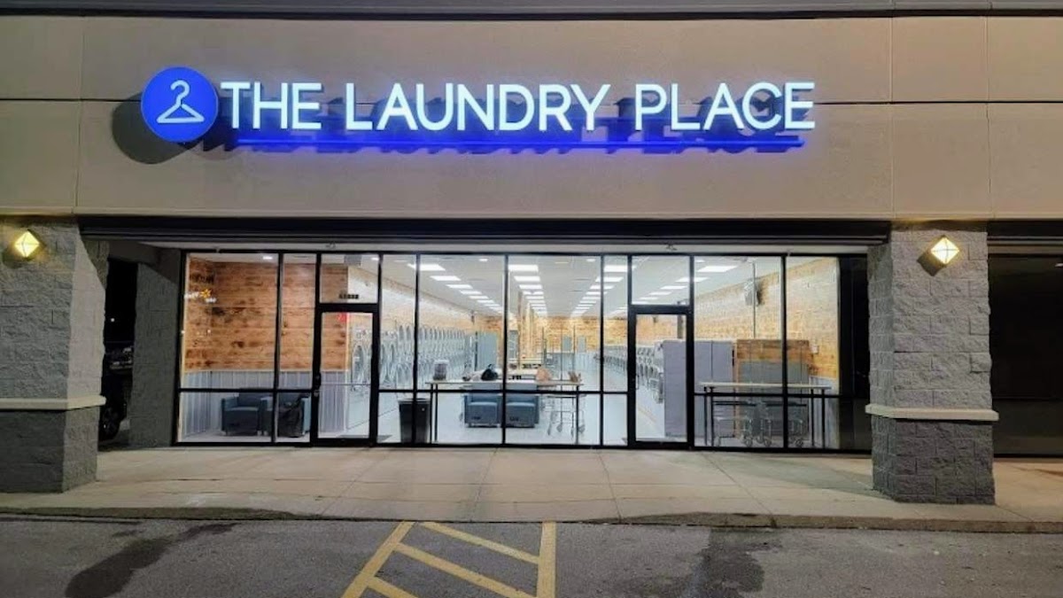 The Laundry Place laundromat interior in Des Moines, IA