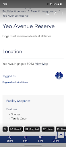 Yeo Avenue Reserve - Thumbnail
