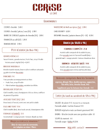 Menu Le Café Cerise Page 1