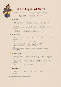 Menu Copains d'abord Page 1