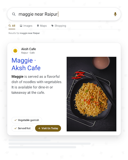 Enjoy a flavorful serving of Maggie with fresh vegetables at Aksh Cafe in Raipur. Pair it with ou… post image