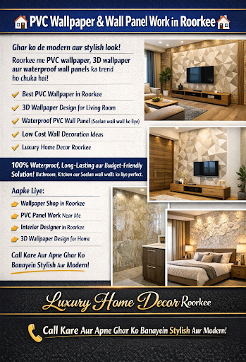 PVC Wallpaper & Wall Panel Work in Roorkee – Modern Interior Design Solution post image