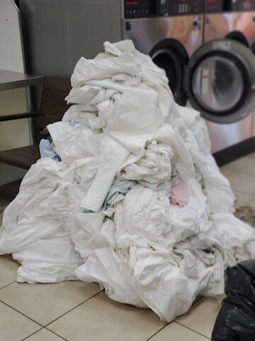 North Tryon Laundromat storefront and entrance in Charlotte