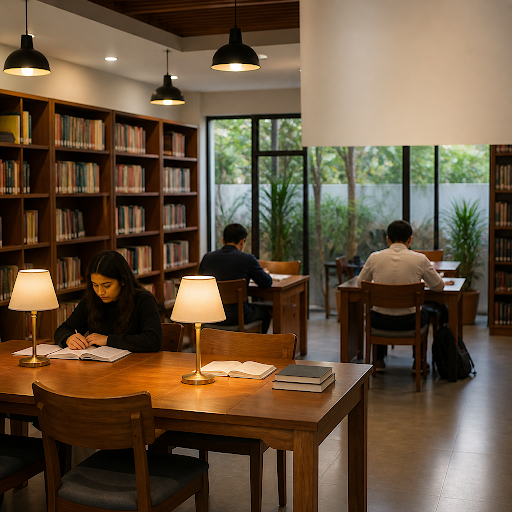 Looking for a peaceful, well-managed library for students with flexible timings? The Library : Th… post image