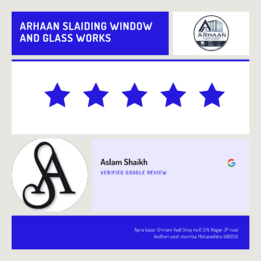 Aslam Shaikh, a satisfied customer from Andheri West, Mumbai, recommends Arhaan Sliding Window an…