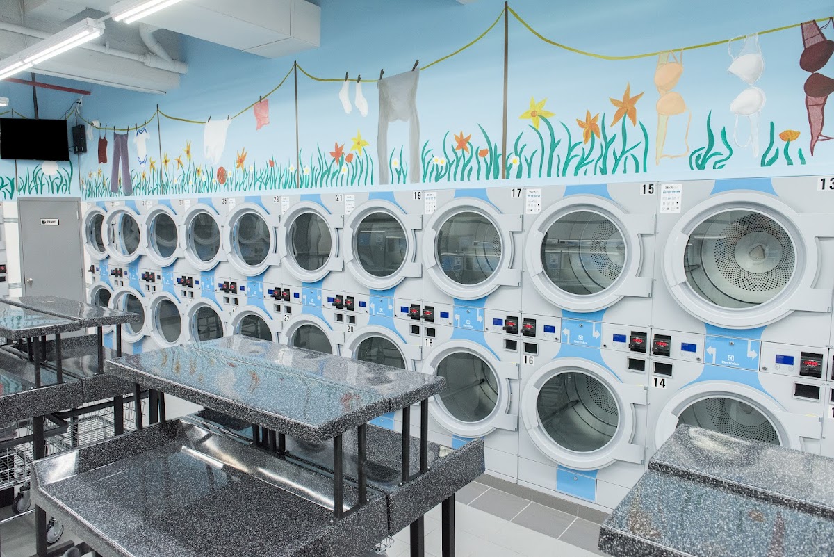 Clean laundry equipment at The Laundromat in Norwalk, CT