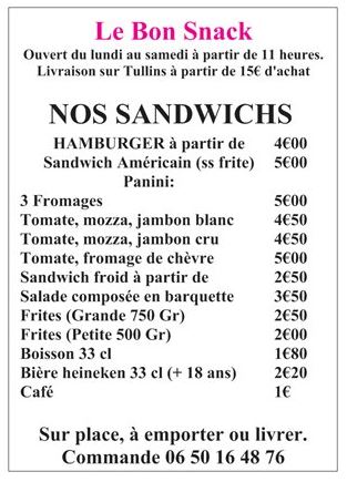 Photo 1 - Le Bon Snack à Tullins. Hamburgers-Paninis-Sandwichs Américains-Tacos