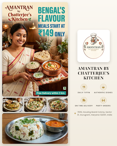 Experience our trusted Daily Tiffin Service at Amantran by Chatterjee's Kitchen, offering fresh,… post image