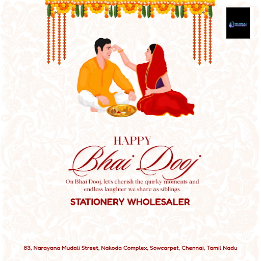 Wishing a joyful Bhai Dooj to all our customers from Chennai! At Stationery Wholesaler, we're cel…