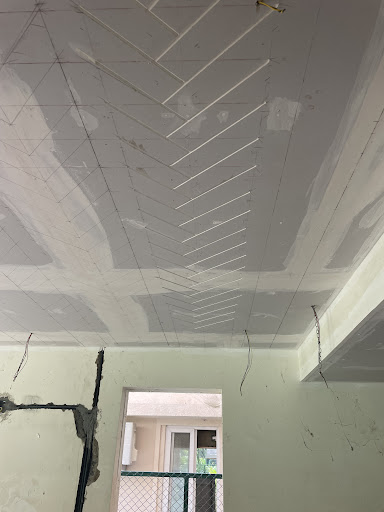 Gypsum false ceiling groove design