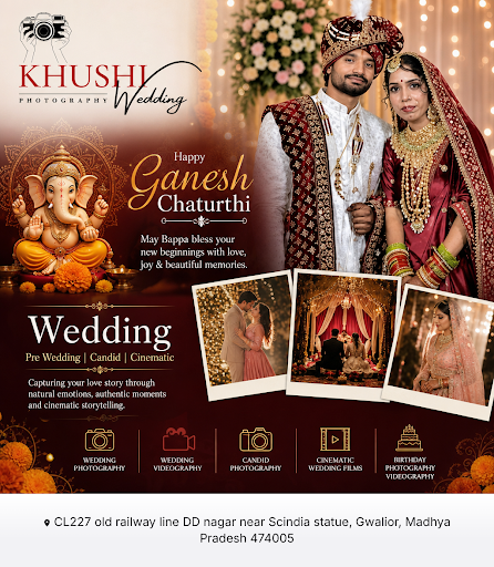 Capture your Ganesh Chaturthi 2026 memories with Khushi Wedding Photography’s wedding pre-wedding…