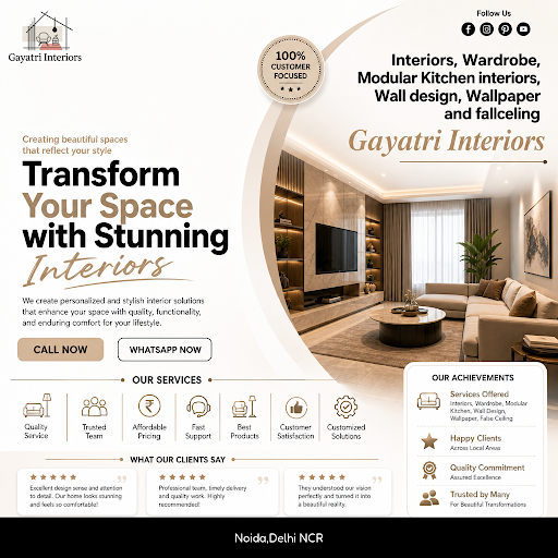 Gayatri Interiors is a leading furniture designer in Delhi, specializing in bespoke wardrobes tha…