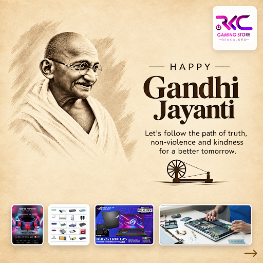 Celebrating Gandhi Jayanti with gratitude and respect. Trust R K C GAMING STORE for reliable lapt… post image