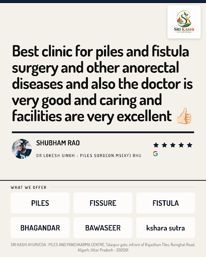 SHUBHAM RAO had a fantastic experience at DR LOKESH SINGH - PILES SURGEON, MS(Ay) BHU in Aligarh.… post image