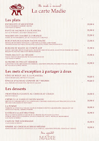 Menu Madie Page 1