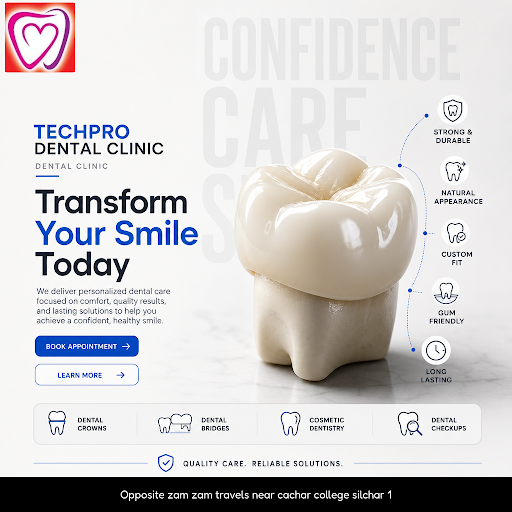 Techpro Dental Clinic offers expert dental treatments including dental crowns, bridges, teeth whi… post image