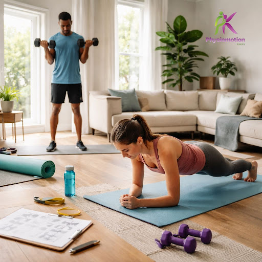 Sticking to the right home exercise plan can speed up healing, reduce pain, and help you move wit…