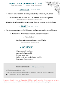 Menu Restaurant le Vingt5 Page 1