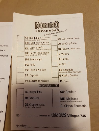 Photos of Nonino empanadas