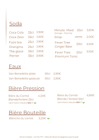 Menu L'Ô à la Bouche Page 3