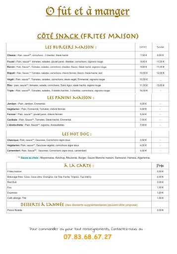 O fût et à manger