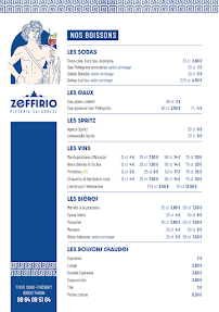 Menu Pizzeria Zeffirio Page 2