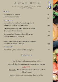 Menu Rest'eau le Tholon Page 1