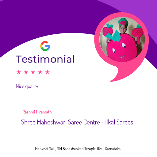 Rashmi, a delighted customer, gives 5 stars to Shree Maheshwari Saree Centre - Ilkal Sarees in Il… post image