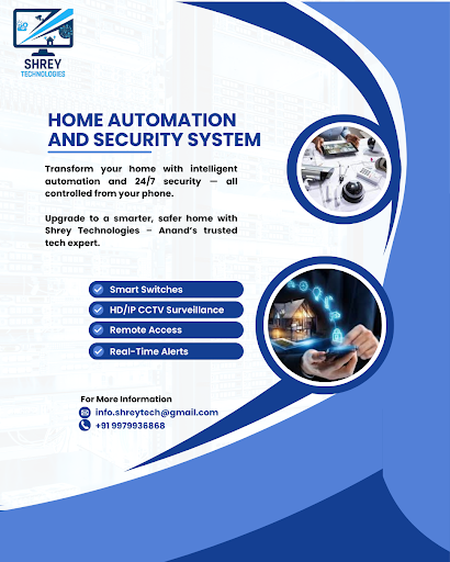 Smart home automation in Anand by Shrey Technologies. Get HD CCTV installation, smart switches se… post image