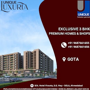 Unique Luxuria, Sola, Ahmedabad - new 3bhk flats in gota, Ahmedabad