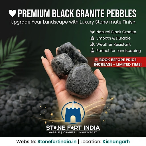 🖤 Premium Black Granite Pebbles – Luxury Landscape Solution post image