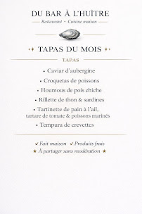 Menu Du Bar à l'Huître Page 2
