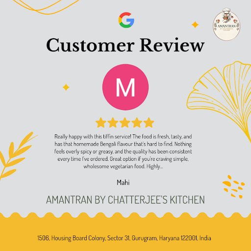 Mahi's delight with Amantran by Chatterjee's Kitchen! She raves about our scrumptious and healthy… post image