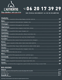 Menu L'authentiQ Food truck Bessancourt Page 1
